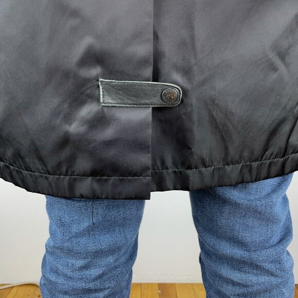 RUDSAK Trench Water Resistant Leather Detailling Long Black sz M - Picture 9 of 9